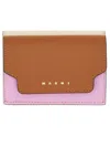 Marni Three Section Wallet Foldable Design In Brown