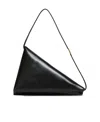 Marni Triangle Leather Shoulder Bag In Black