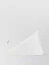 Marni Triangular Leather Handbag With Metallic Accents In White