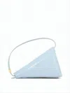 Marni Triangular Silhouette Calfskin Leather Shoulder Bag In White