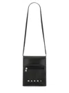 Marni Logo-print Press-stud Fastening Shoulder Bag In Black