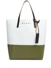 Marni Tribeca Debossed-logo Tote Bag In Weiss