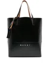 Marni Tribeca Logo-print Faux-leather Tote Bag In Black