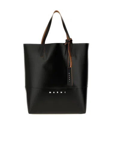 MARNI MARNI TRIBECA LOGO PRINTED TOTE BAG