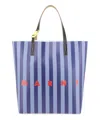 Marni Striped Tribeca Tote Bag In Blue