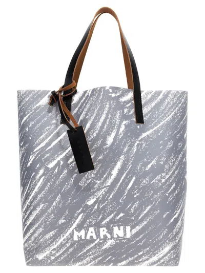 Marni 'tribeca N/s' Shopping Bag In Gray