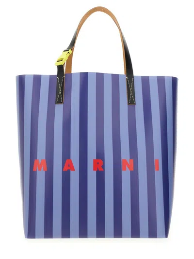 Marni "tribeca" Shopping Bag In Blue
