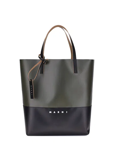 Marni Tribeca Colorblock Shoulder Bag In Black