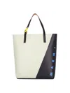 Marni Neutral Tribeca Faux-leather Tote Bag In Black