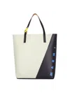 Marni Neutral Tribeca Faux-leather Tote Bag In Black  