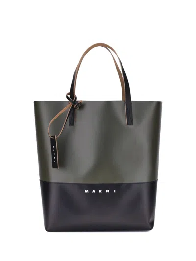 Marni Tribeca Tote Bag In Green