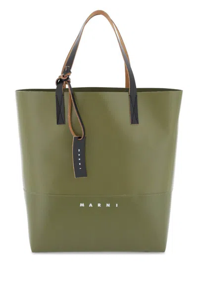 Marni Shopping Bag With Logo In Green