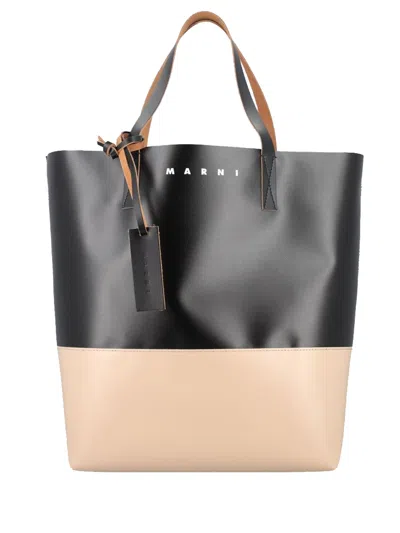 Marni Tribeca Tote Bag Woman Black And Beige