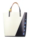 Marni Neutral Tribeca Faux-leather Tote Bag In Shell Black