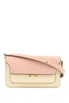 Marni Trunk Colourblock Foldover Top Shoulder Bag In Rosa/avorio