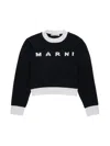 Marni Trimmed Intarsia Jumper In Black