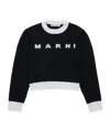 Marni Trimmed Intarsia Jumper In Black