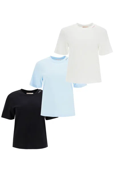 MARNI TRIPACK T SHIRT IN COTONE ORGANICO