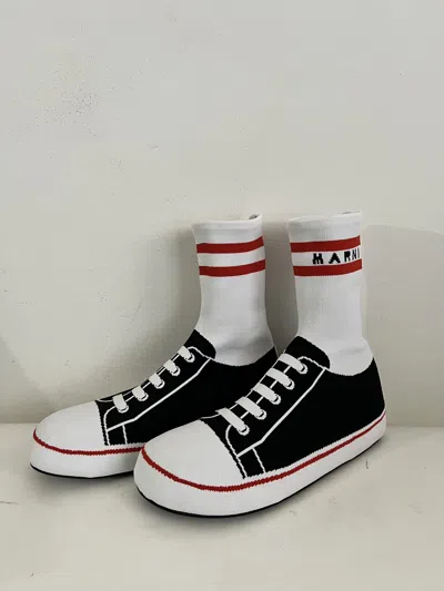 Pre-owned Marni Trompe L'oeil Jacquard High-top Sneaker