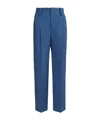 Marni High-waisted Wide-leg Trousers With Sharp Pleats In Blue