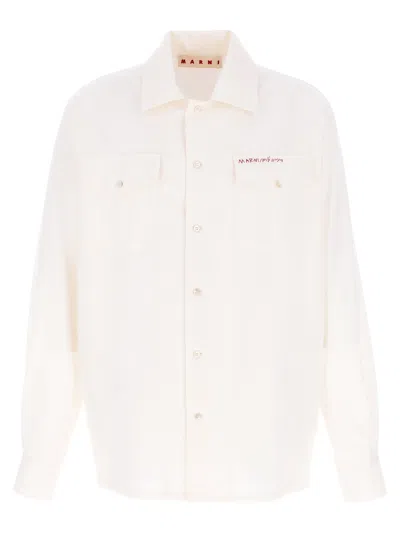 Marni Tropical Shirt And Blouse Multicolor In White