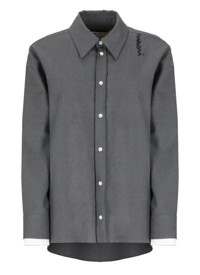 Marni Tropical Shirt In Grey