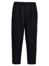 Marni Blue Tropical Wool Crop Trousers In Black