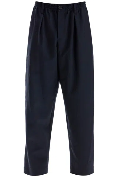 Marni Tropical Wool Cropped Pants In In Blue