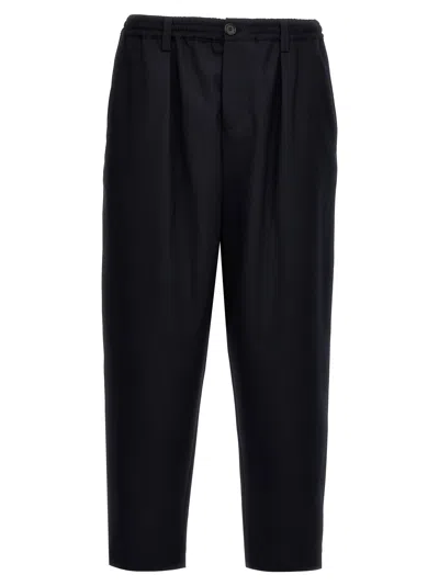 Marni Tropical Wool Cropped Trousers In Black