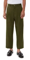 Marni Tropical Wool Cropped Trousers Deep Sage