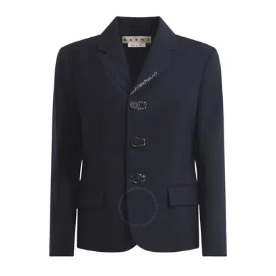 Marni Tropical Wool Jacket In Black