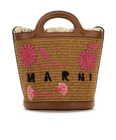MARNI SMALL TROPICALIA FLOWER-EMBROIDERED BUCKET BAG