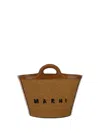 Marni Tropicalia Raffia Tote Bag In Brown