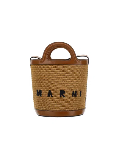 Marni Tropicalia Bucket Bag In Marrone