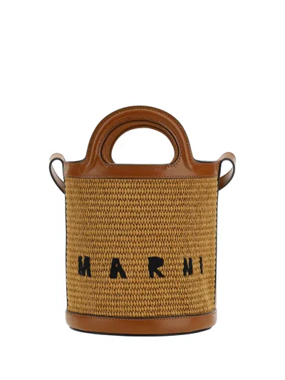 Marni Tropicalia Bucket Bag In Raw Sienna