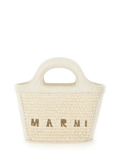 Marni Tropicalia Cotton Woven Micro Bag In White