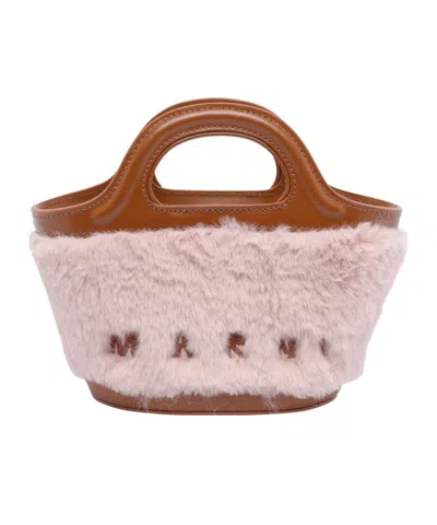 Marni Tropicalia Double Handle Shoulder Bag In Brown