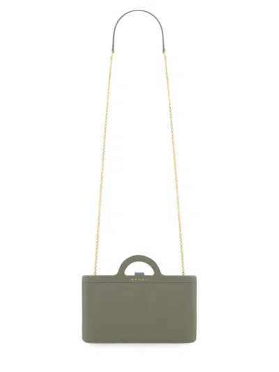 Marni Tropicalia" Grey Calf Leather Portfolio Handbag In Green