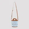 Marni Plush Bucket Handbag With Adjustable Strap In Blue