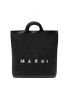 Marni Leather And Fabric Stylish Bag In Negro