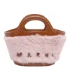 Marni Tropicalia Micro Handbag With Plush Texture In Pink