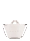 Marni White Leather Small Tropicalia Handbag In White