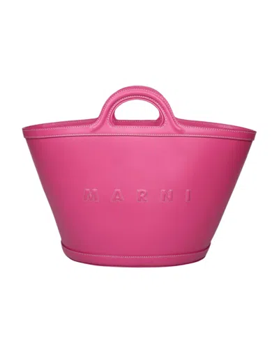 MARNI MARNI LOGO EMBOSSED TOP HANDLE BAG