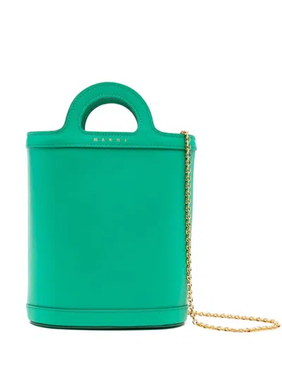 Marni Tropical Nano Leather Bucket Bag In Green | ModeSens display picture 1