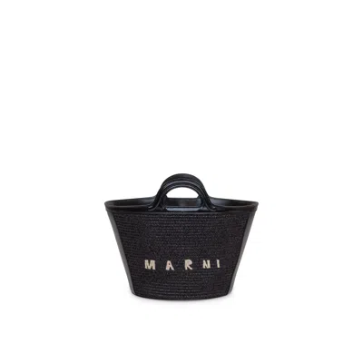 Marni Tropicalia Logo Bag In Black