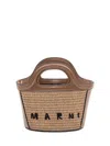 Marni Tropicalia Micro Bag Raffia Effect Fabric In Brown