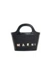 Marni 'tropicalia' Micro Bag In Brown Cotton Blend