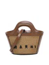Marni Tropicalia Micro Bag Raffia Effect Fabric In Brown