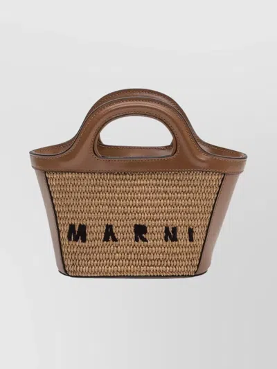 Marni Tropicalia Micro Crossbody And Satchel Bag In Brown