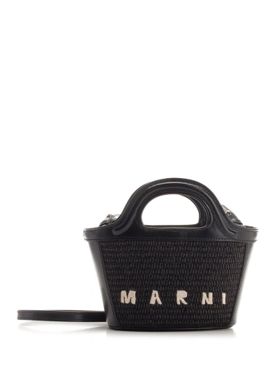 Marni Tropicalia Micro Hand Bag In Black